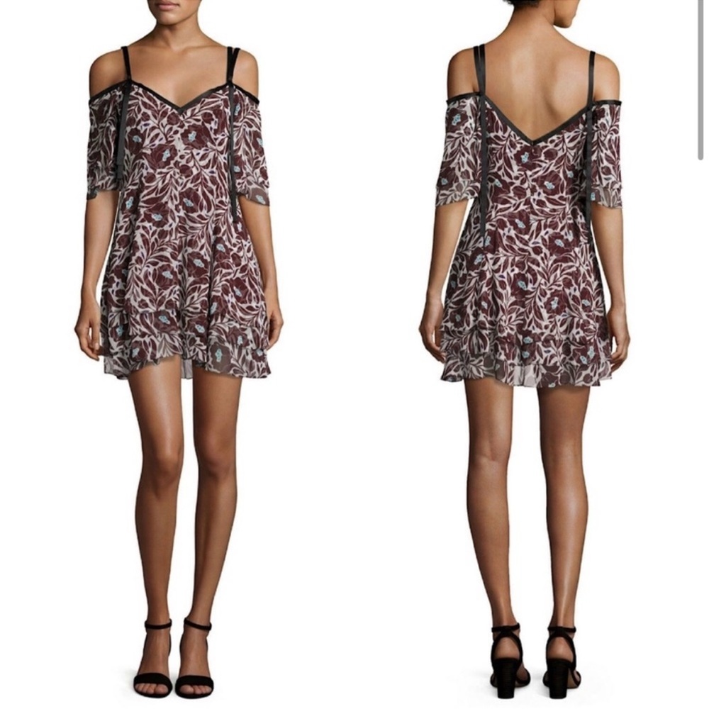 Silk Cinq a Sept off shoulder dress. Size 8